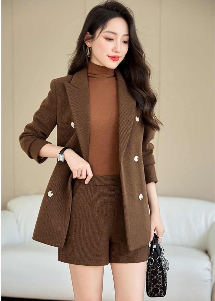 Slim shorts temperament coat 2pcs set for women