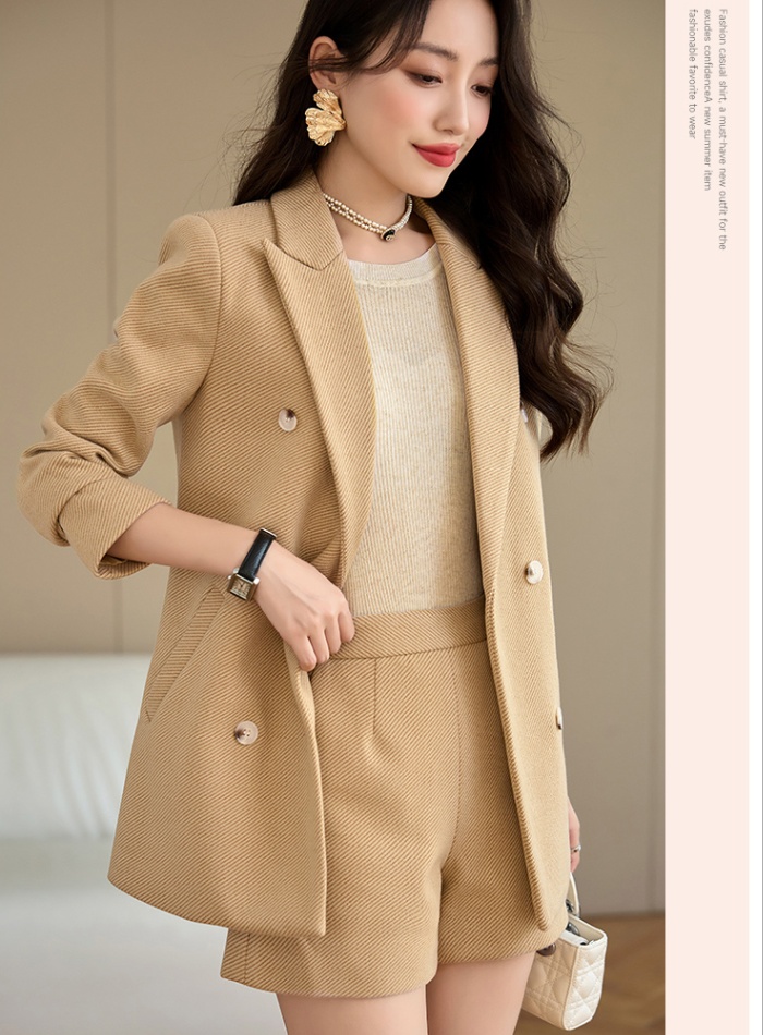Slim shorts temperament coat 2pcs set for women