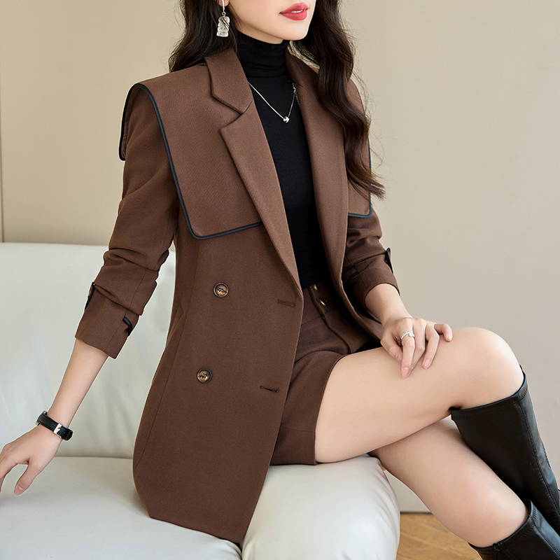 Autumn slim coat profession shorts 2pcs set for women