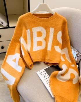 Loose short sweater Casual letters tops for women