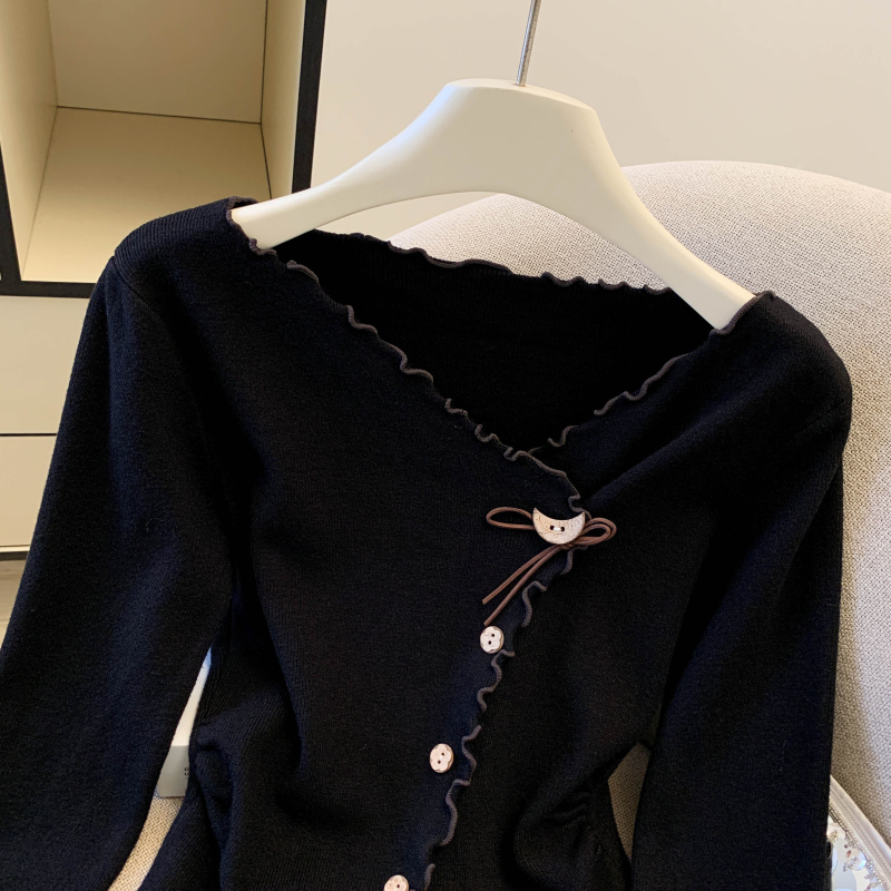 Western style slim all-match sweater Casual thick tops