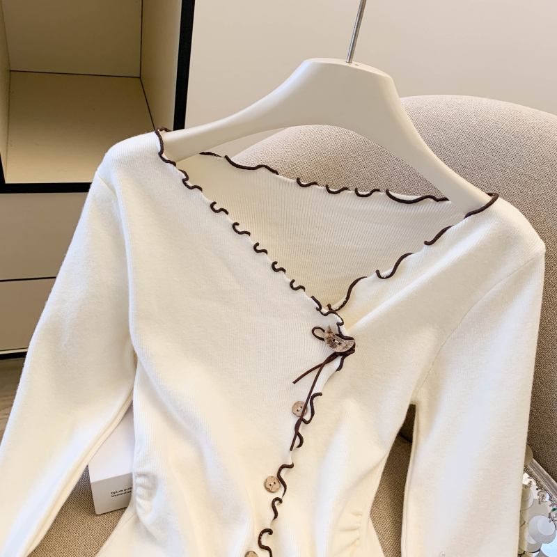 Western style slim all-match sweater Casual thick tops