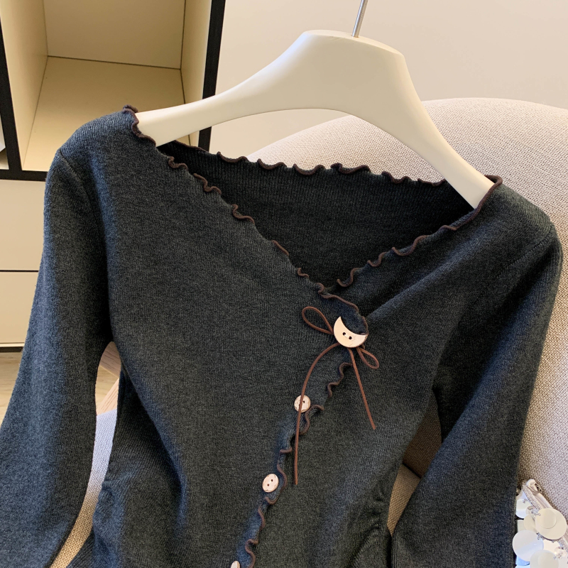 Western style slim all-match sweater Casual thick tops