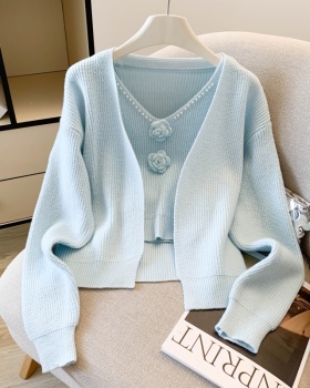 All-match cardigan Korean style sweater a set for women