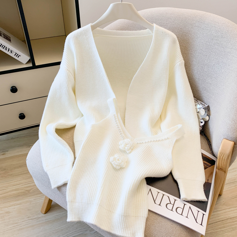 All-match cardigan Korean style sweater a set for women