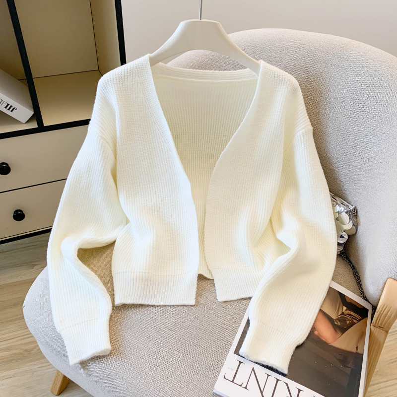 All-match cardigan Korean style sweater a set for women