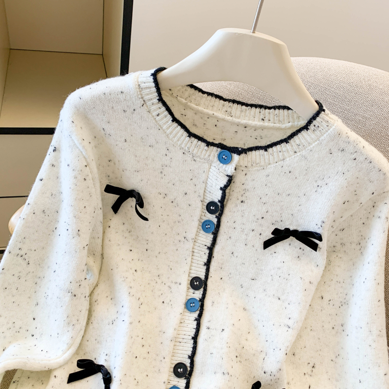 Colors buckle bow jacket slim short tops for women