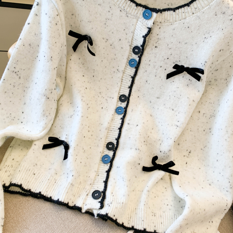 Colors buckle bow jacket slim short tops for women