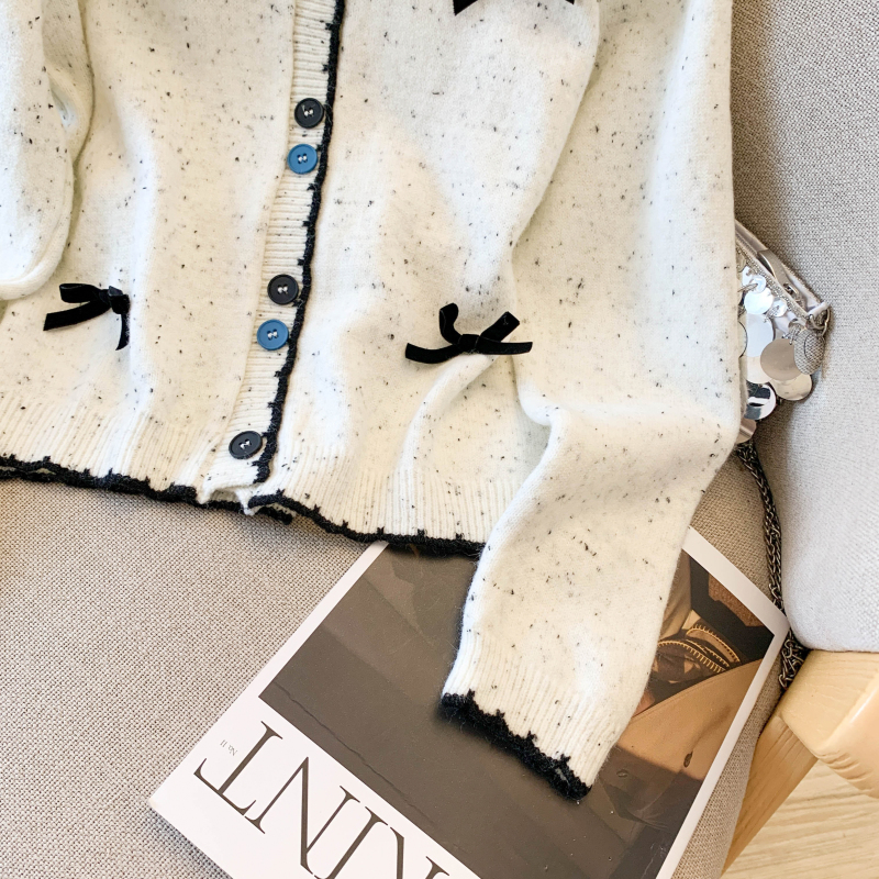 Colors buckle bow jacket slim short tops for women