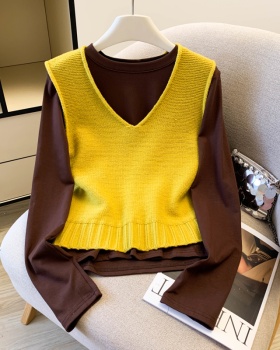 V-neck waistcoat fashion vest 2pcs set for women