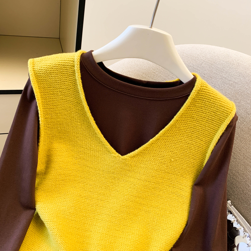 V-neck waistcoat fashion vest 2pcs set for women