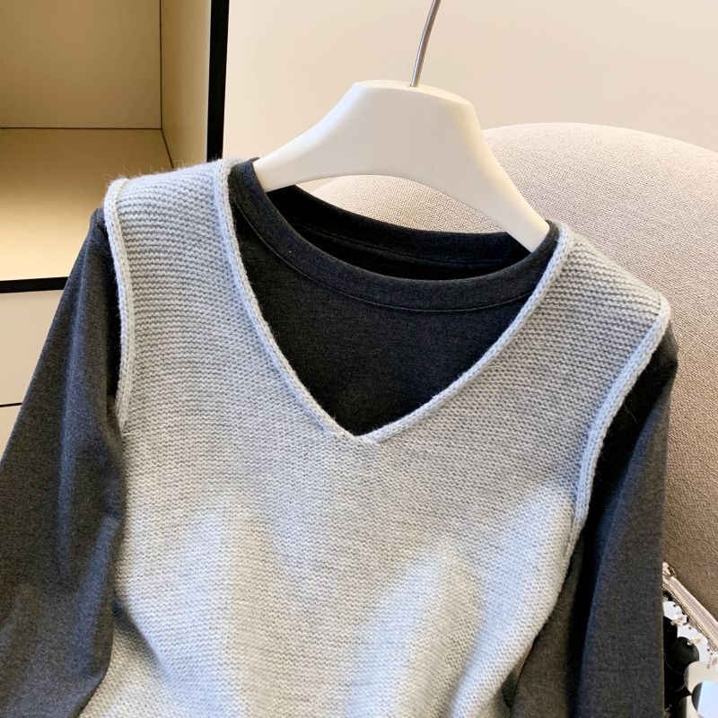 V-neck waistcoat fashion vest 2pcs set for women