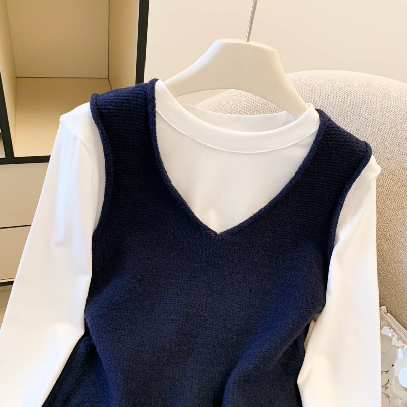 V-neck waistcoat fashion vest 2pcs set for women