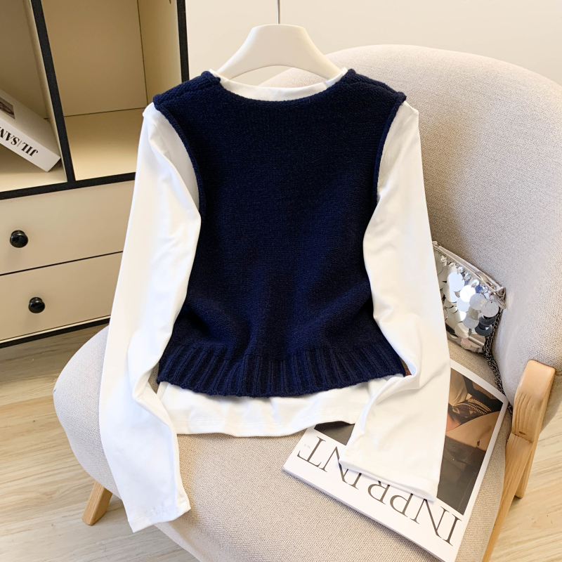 V-neck waistcoat fashion vest 2pcs set for women