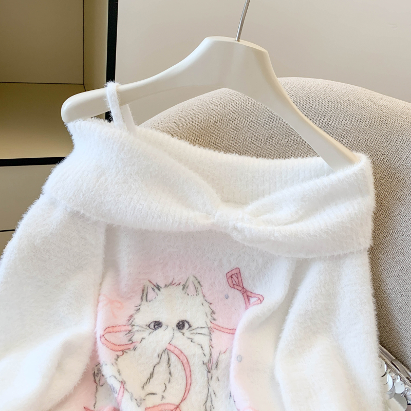 Kitty sweet tops long sleeve lovely sweater for women
