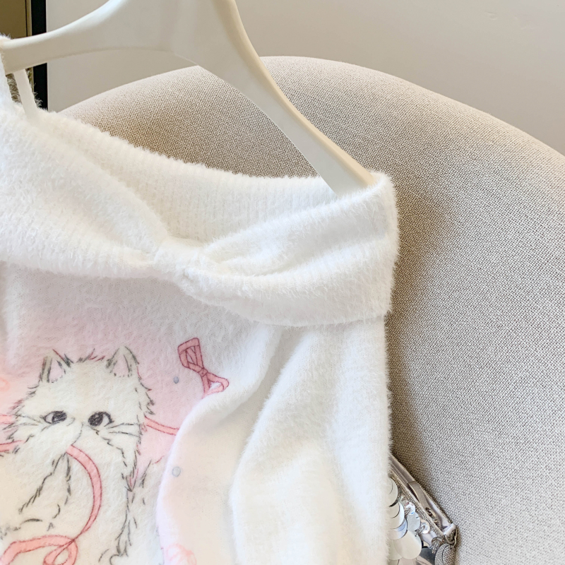 Kitty sweet tops long sleeve lovely sweater for women