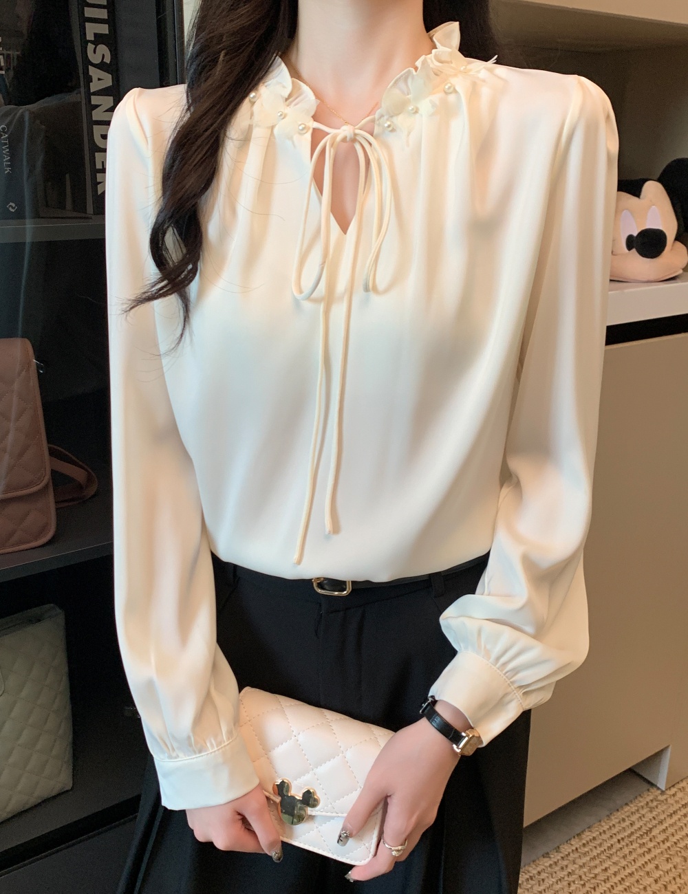 Wood ear tops temperament shirt for women