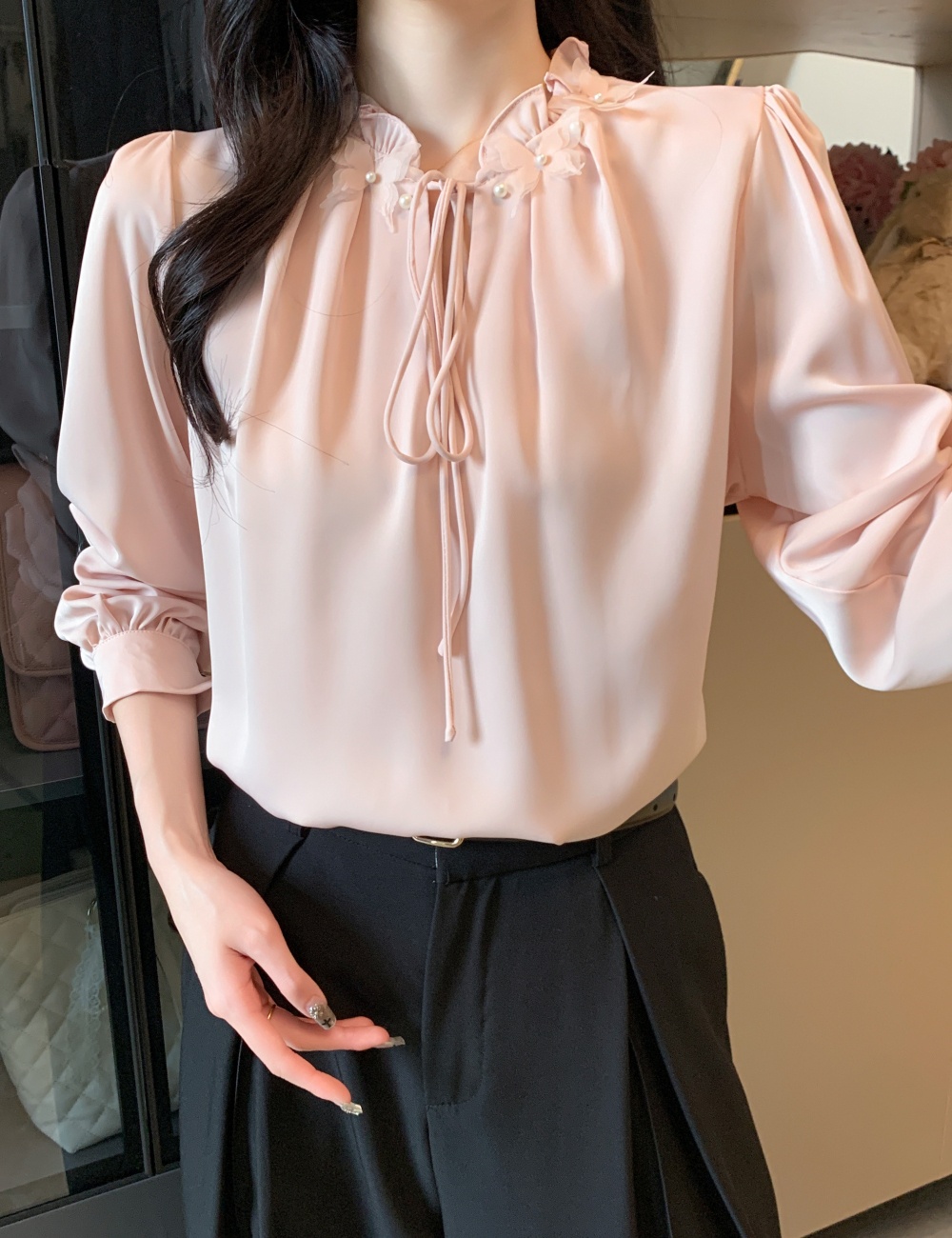 Wood ear tops temperament shirt for women