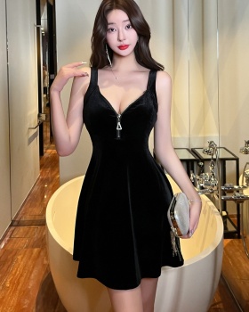 Big skirt sexy sleeveless dress short dress
