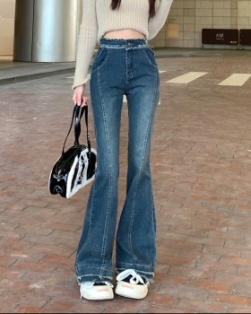 Retro long pants micro speaker jeans for women
