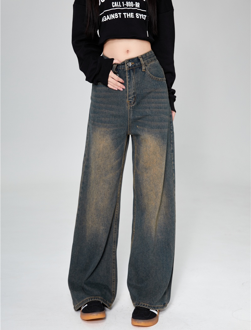 Straight long pants high waist wide leg pants for women