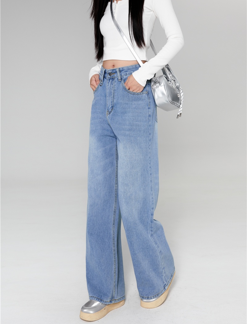 Straight long pants high waist wide leg pants for women