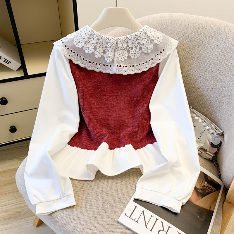 Retro tops France style shirt for women