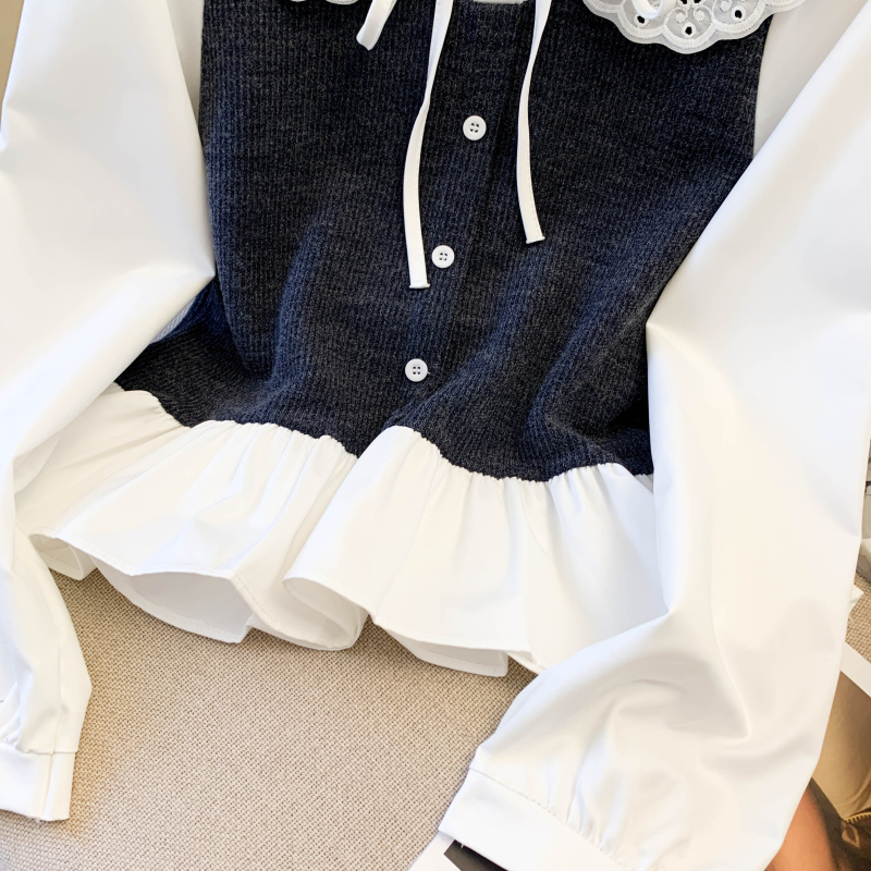 Retro tops France style shirt for women