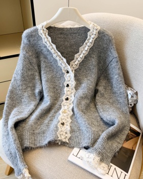 Heart buckle cardigan Western style tops for women