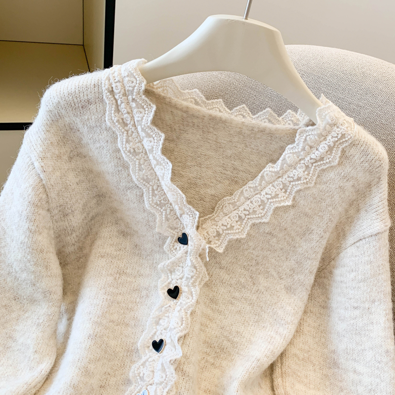 Heart buckle cardigan Western style tops for women