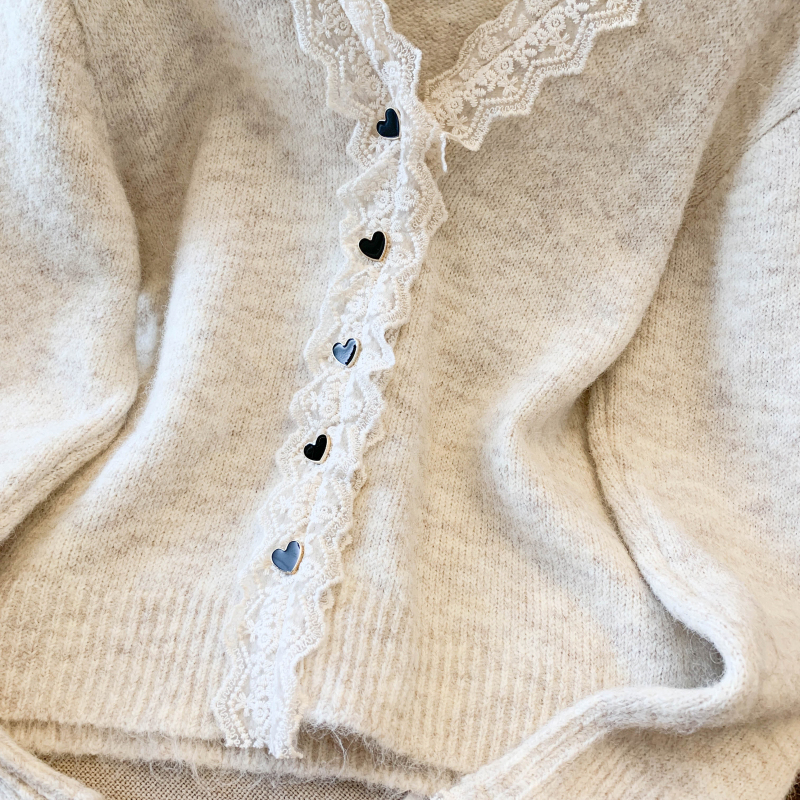 Heart buckle cardigan Western style tops for women