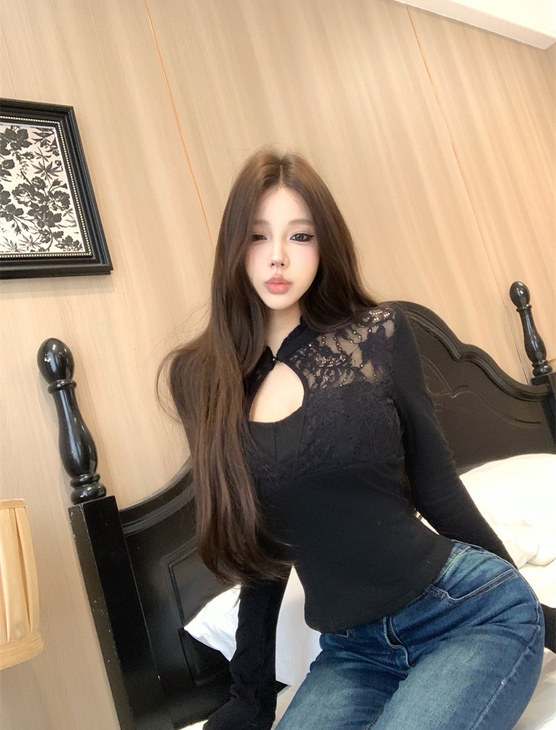 Pinched waist enticement bottoming shirt slim tops