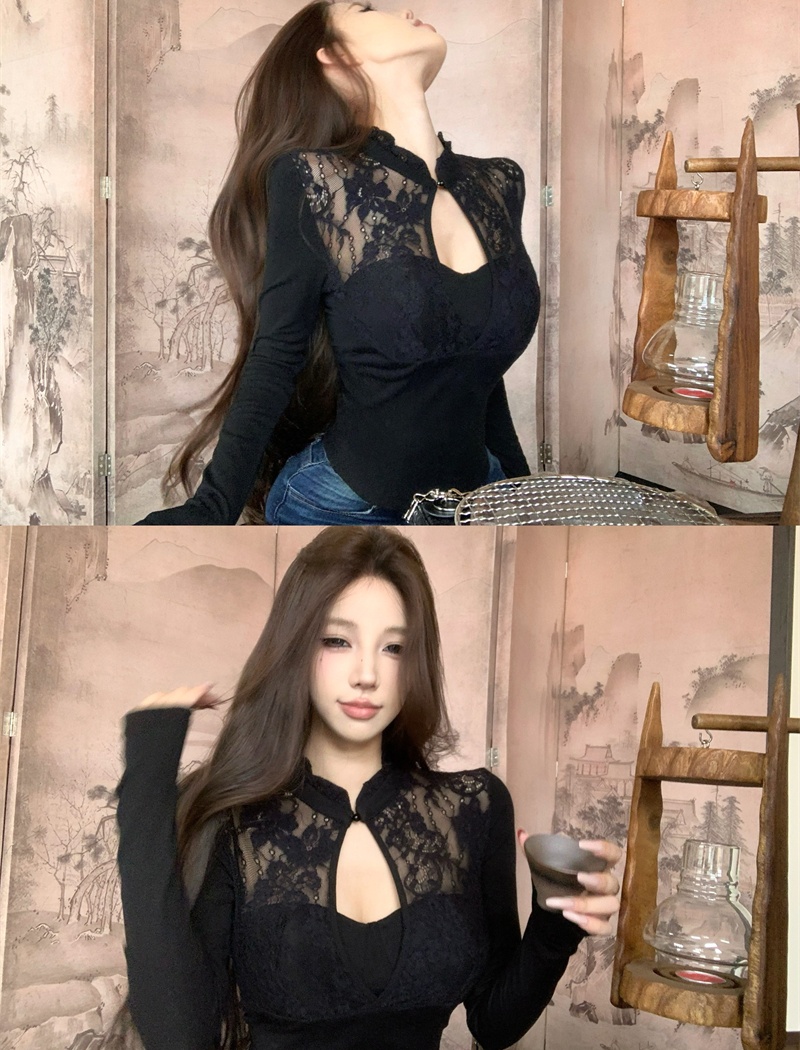 Pinched waist enticement bottoming shirt slim tops