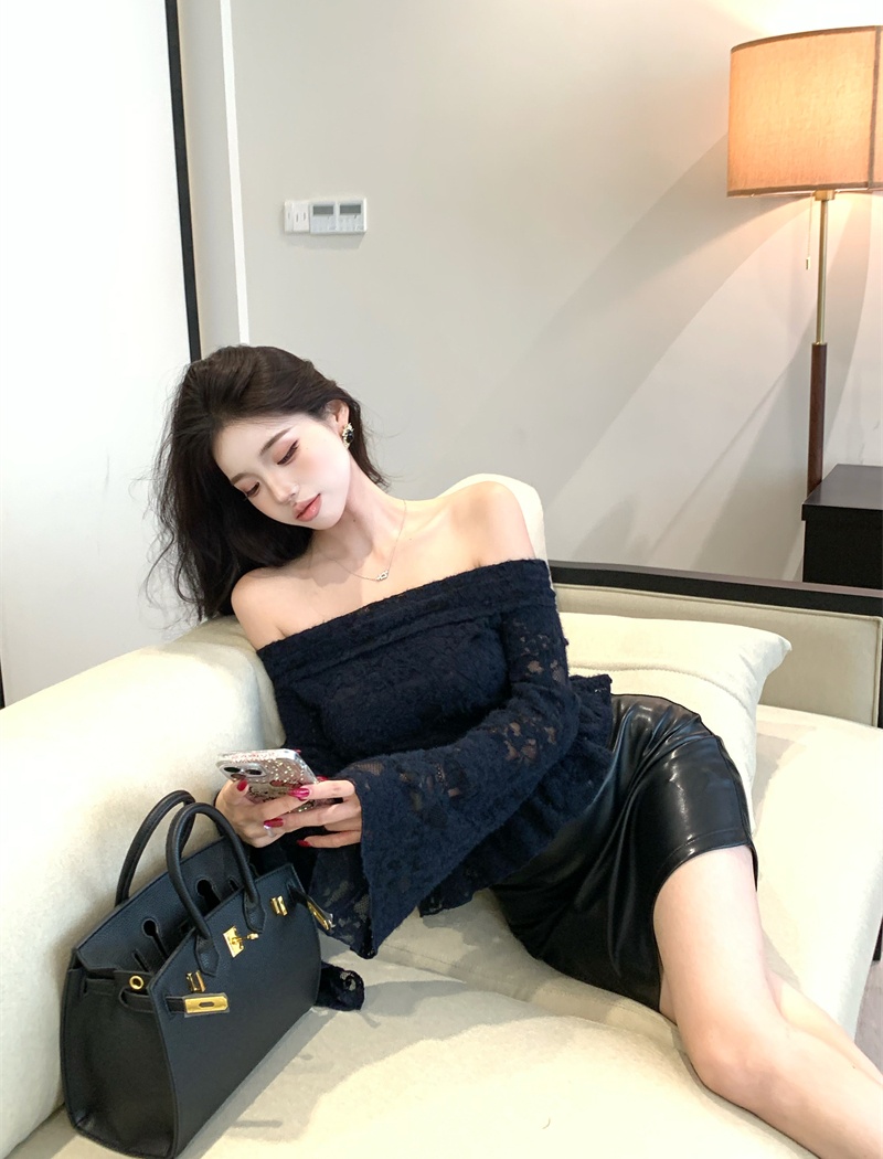 Long sleeve lace bottoming shirt autumn tops for women