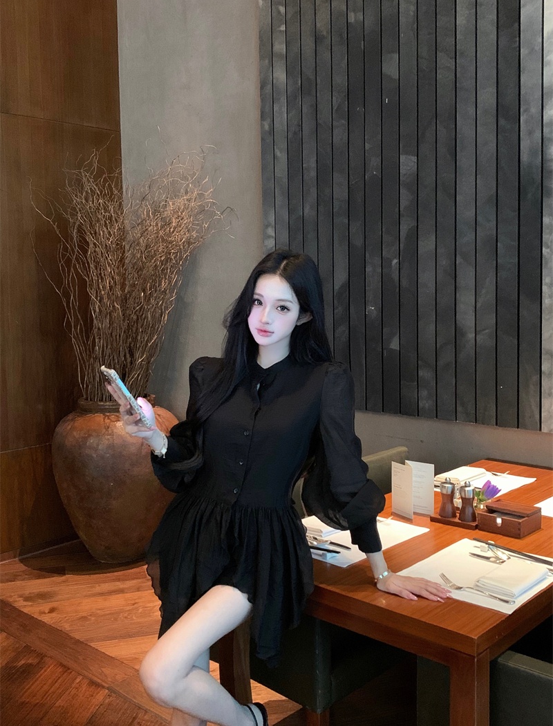 Irregular hem perspective looming shirt