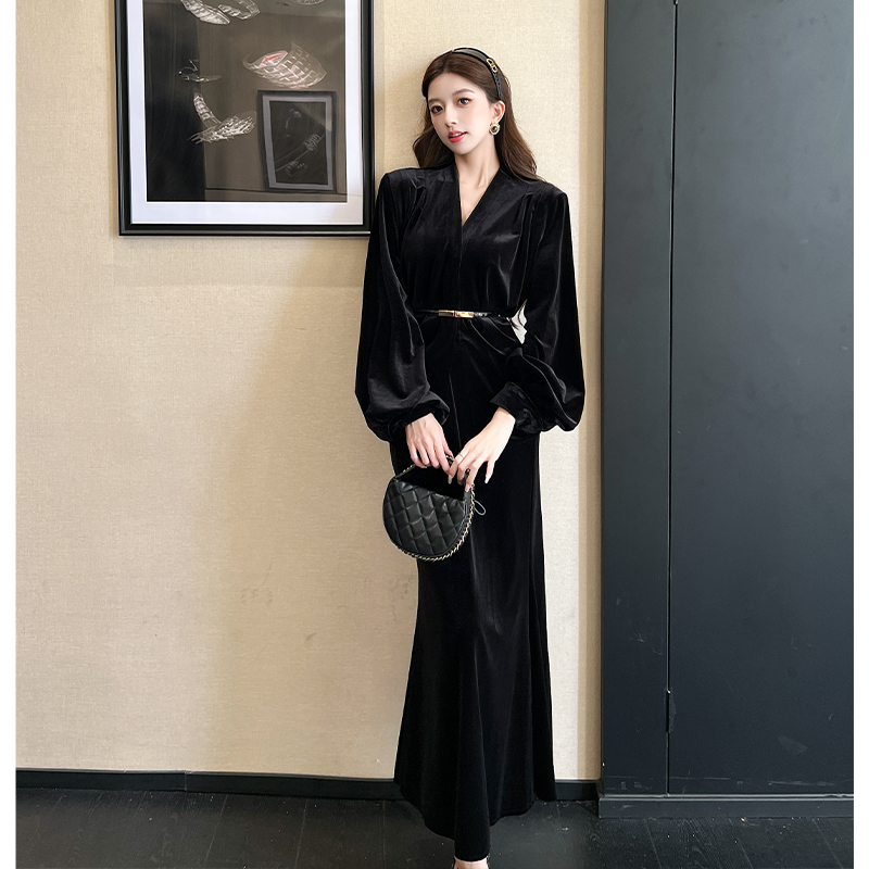 Temperament light tops V-neck skirt 3pcs set for women