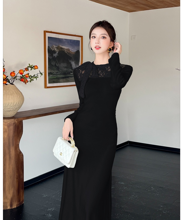 Temperament long dress knitted dress for women