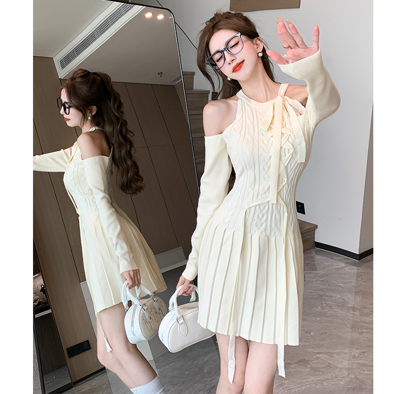 Retro frenum dress ballet knitted sweater