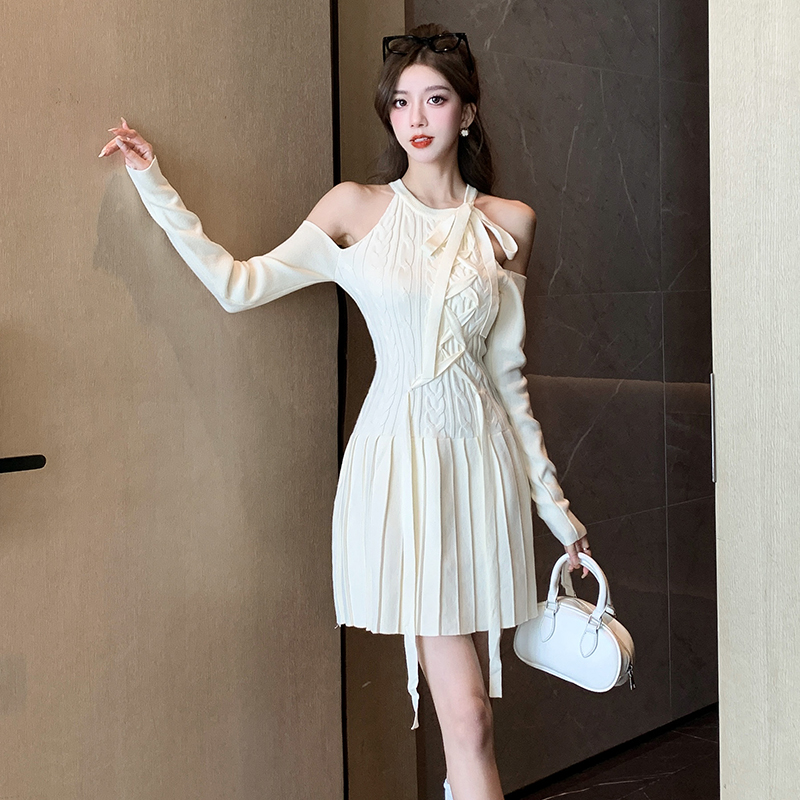 Retro frenum dress ballet knitted sweater