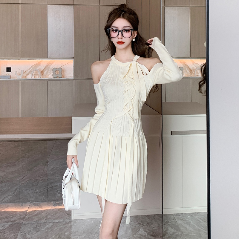 Retro frenum dress ballet knitted sweater