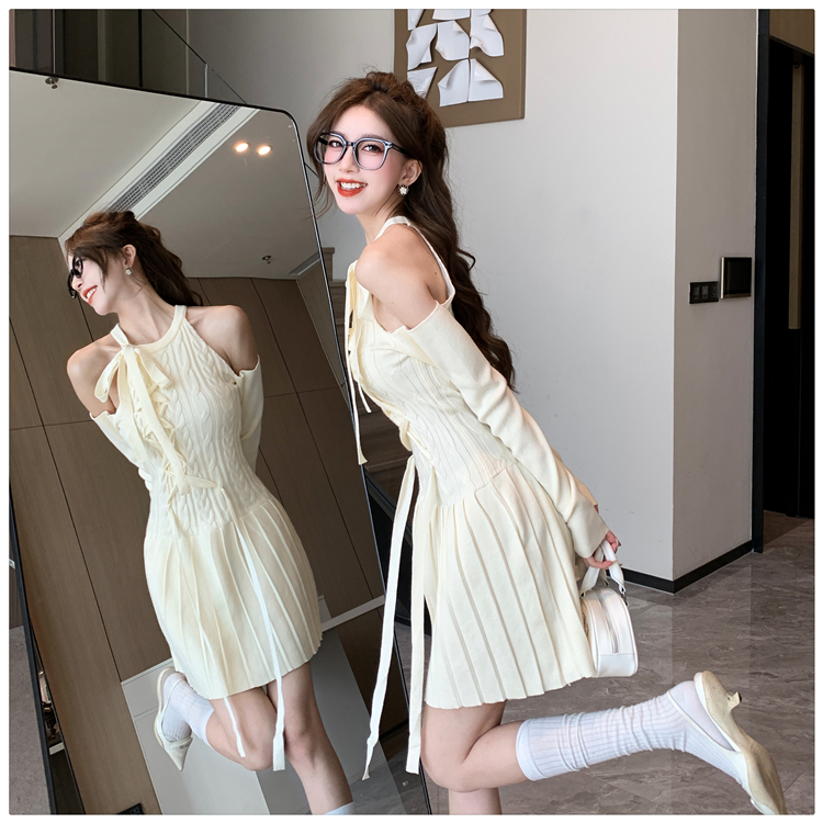 Retro frenum dress ballet knitted sweater