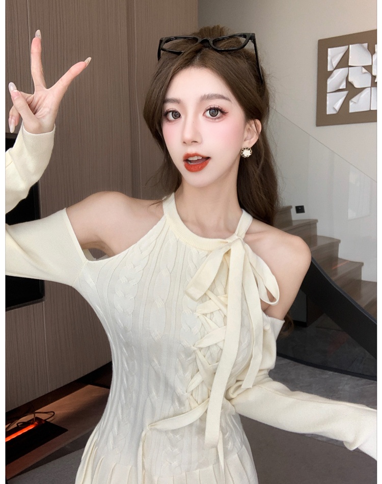 Retro frenum dress ballet knitted sweater