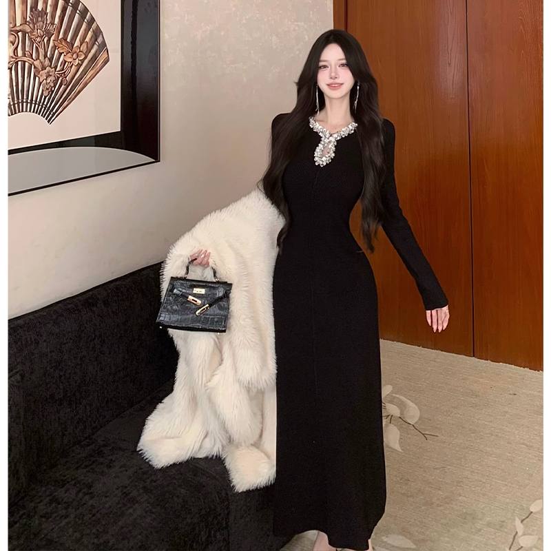 Drops of water long dress retro dress for women