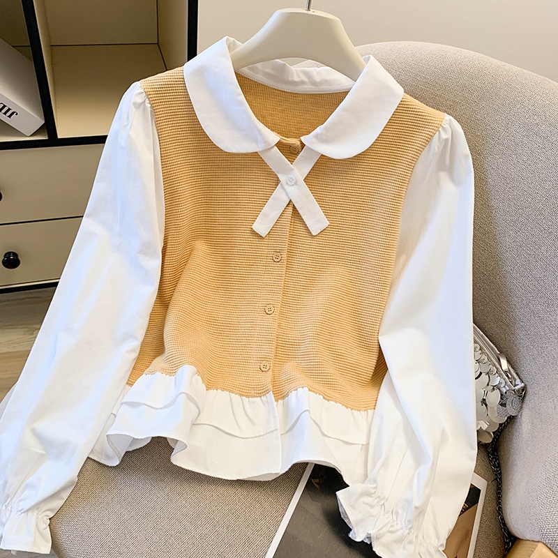 Autumn niche tops long sleeve doll shirt for women