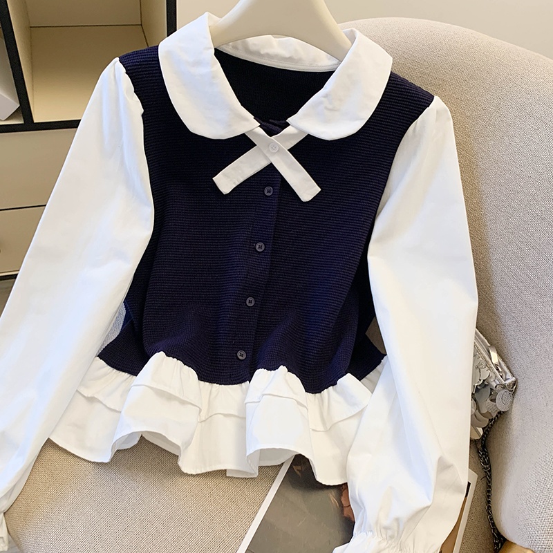 Autumn niche tops long sleeve doll shirt for women