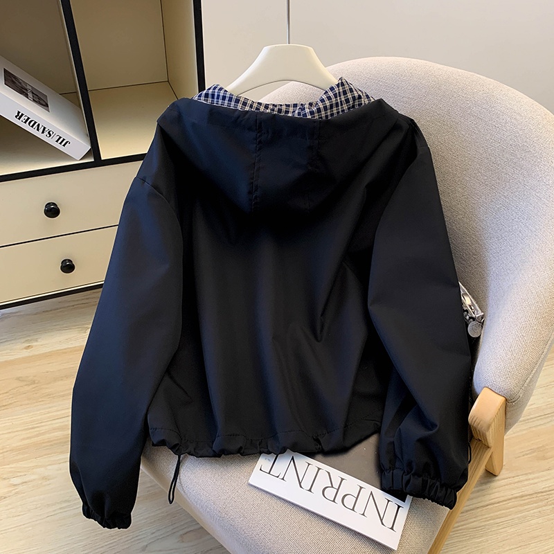 Korean style technical jacket tops for women