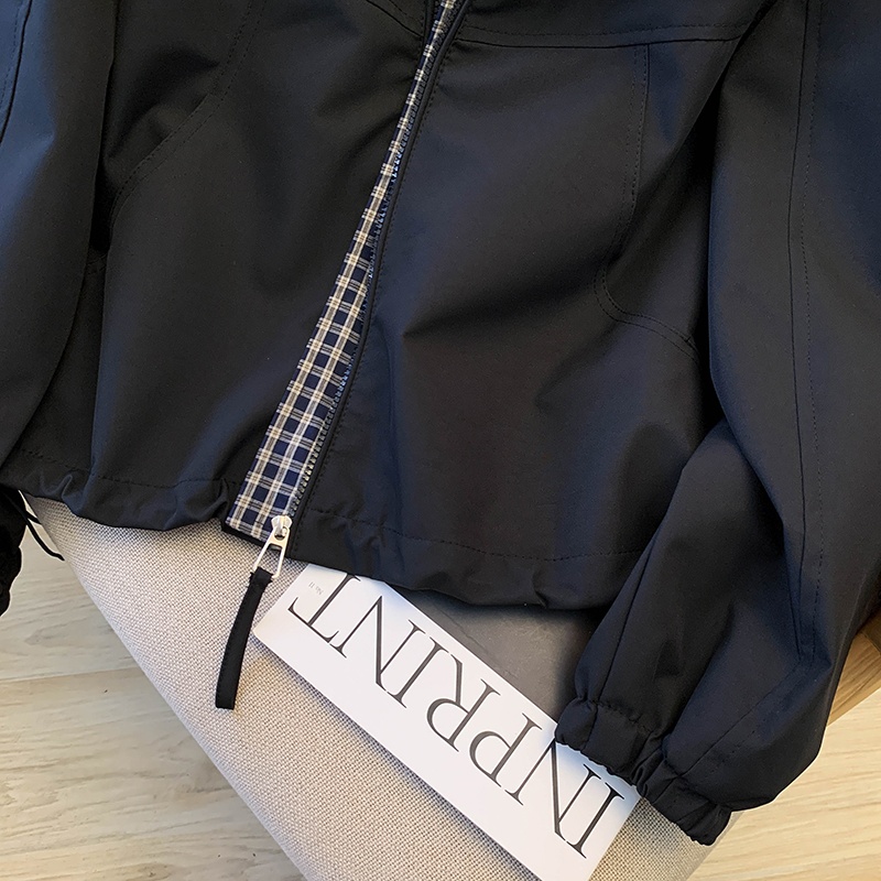 Korean style technical jacket tops for women