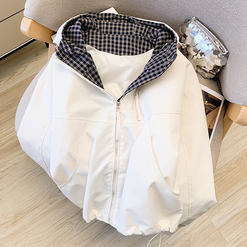 Korean style technical jacket tops for women