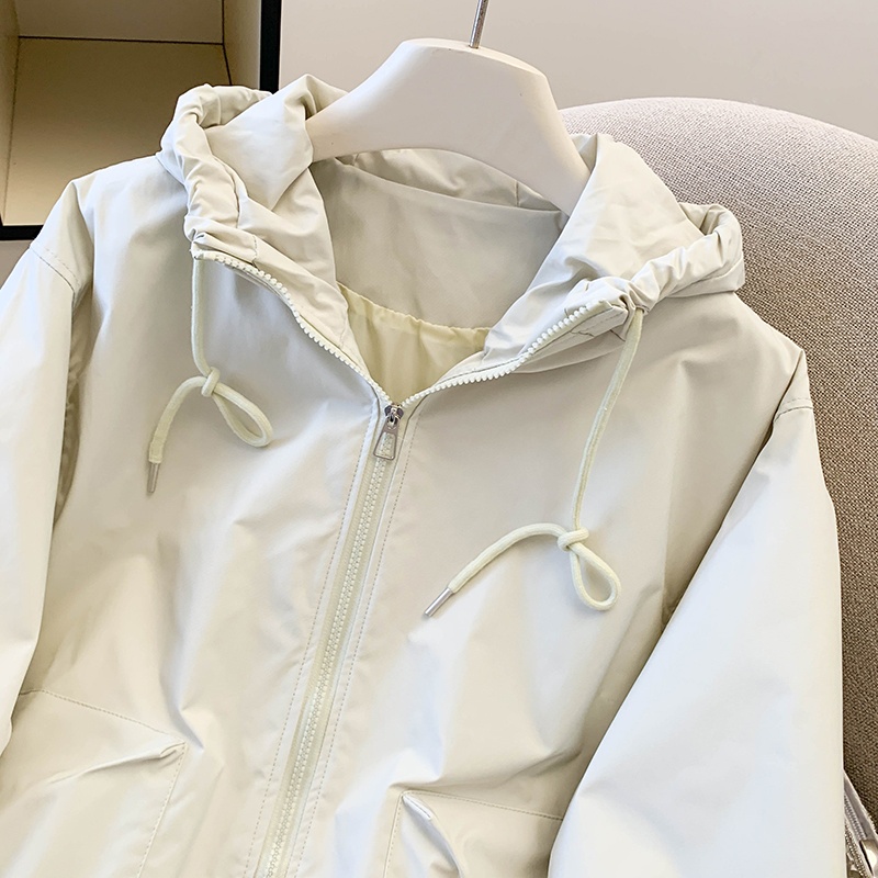 Beige fashion technical jacket autumn coat for women