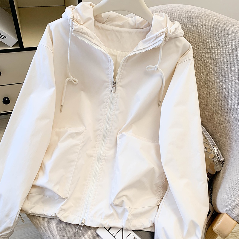Beige fashion technical jacket autumn coat for women